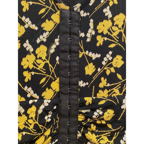 Anthropologie Maeve Black Yellow Floral Summer Breeze Pullover Dress Size SP - Picture 7 of 7